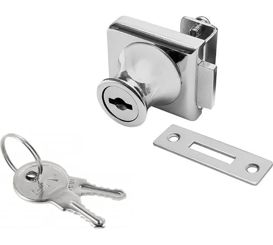 Изображение товара Замок мебельный GTV №407 для стеклянной распашной двери, металлический ключ ZZ-SZ-407-01-S