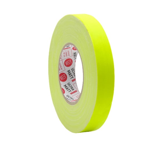 Изображение товара Клейкая лента DGTAPE ultraMATT - Гаффа тейп 25мм/50м - Желтый (светится в ультрафиолете) UMF25/50/Y