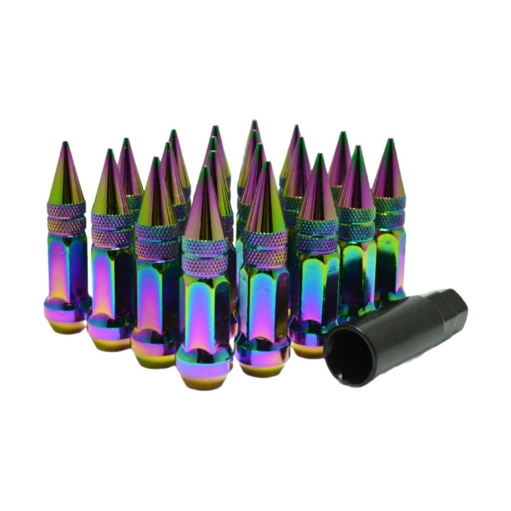 Изображение товара Комплект гаек тип Пика M12x1.25 высота 80мм радужный 20 шт+ключ STARLEKS