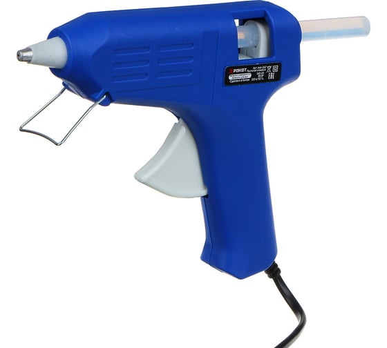 Изображение товара Электрический клеевой пистолет РОКОТ GG-80, 80Вт. нагрев 3-5 мин, 9 гр/ мин, +2 стержня 11мм 646-262