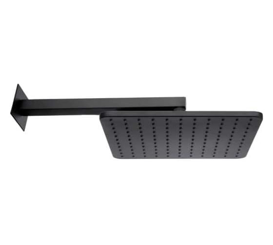 Изображение товара Верхний душ Bossini MatBlack 280x280 мм с держателем 350 мм, цвет чёрный матовый H69598H.073