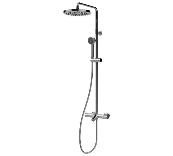 Изображение товара Душевая система Bossini Elios смеситель термостат с изливом, стойка с верхним поворотным душем Ø 250 мм, с ручным душем, цвет хром L10401.030