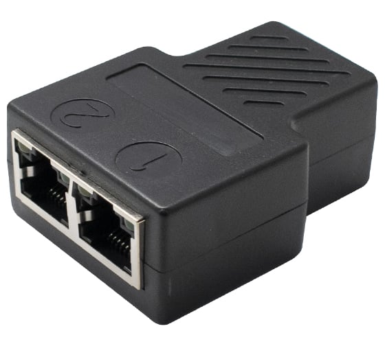 Изображение товара Компьютерный тройник с экраном OXION 2 шт в пакете, OX-ADPRJ45-2xRJ45CAT6BAG2