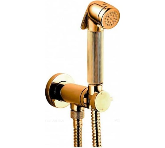 Изображение товара Гигиенический комплект Bossini Nikita Mixer Set смеситель прогрессивный, душ с кнопкой подачи воды, шланг 1250 мм, держатель с шланговым подключением E37008.021