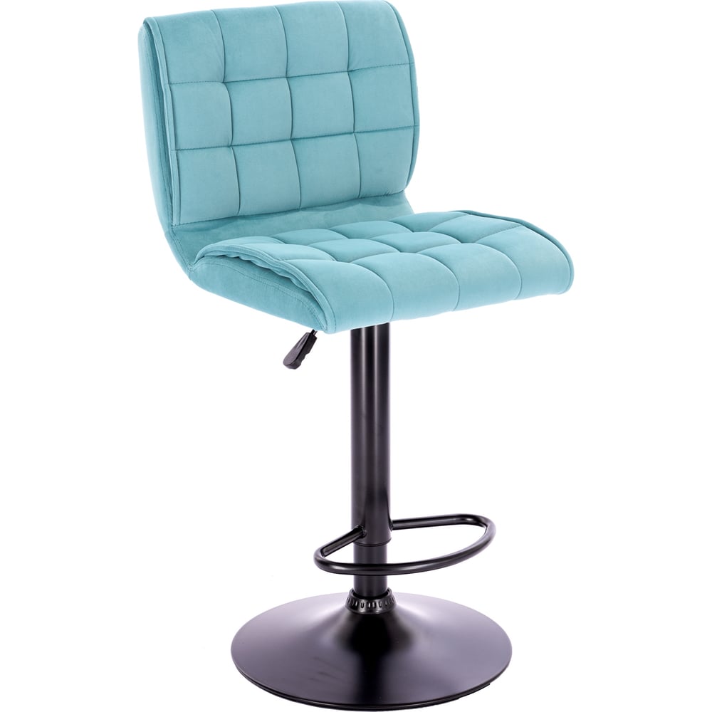 Изображение товара Барный стул Everprof Richy ткань бирюзовый регулируемый с газлифтом