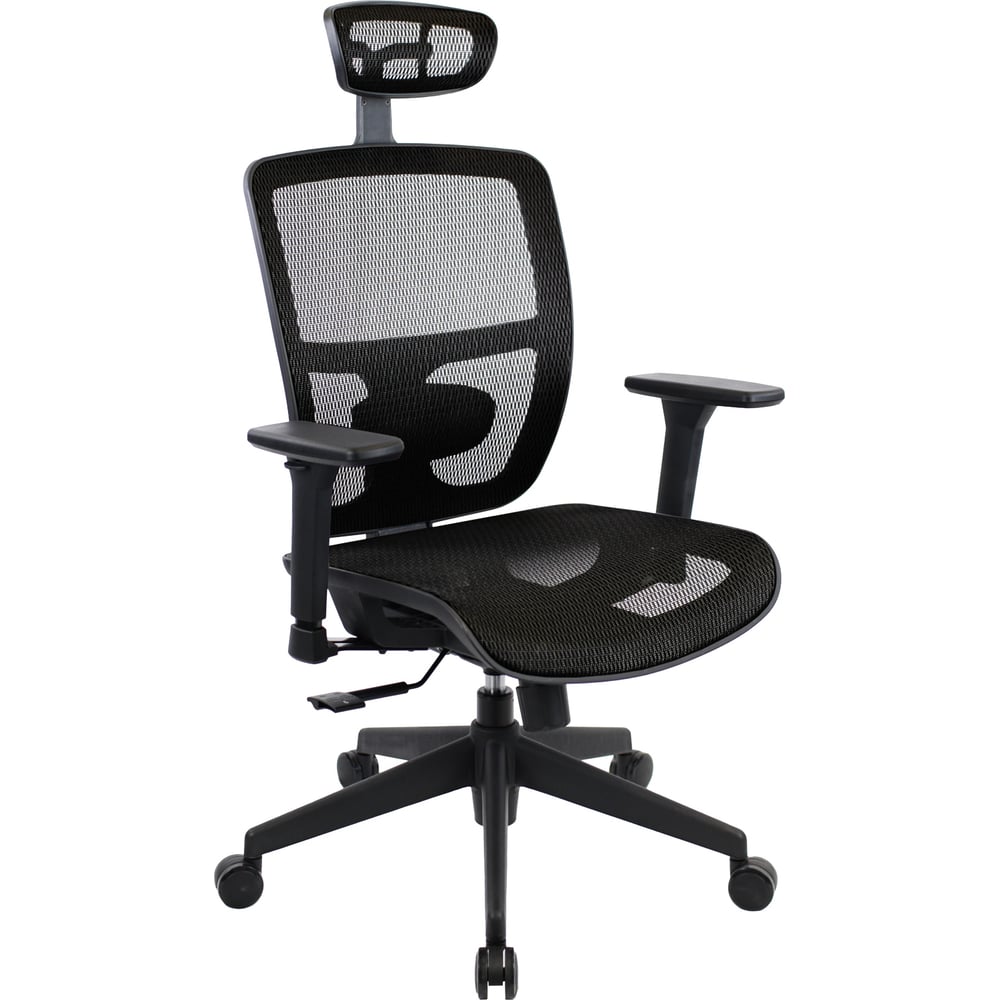 Изображение товара Офисное кресло Everprof Dublin сетка черное с регулировками и подголовником