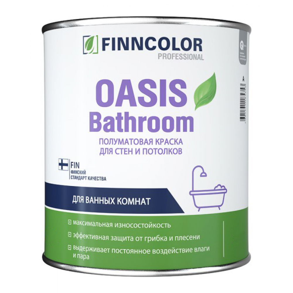 фото Краска для влажных помещений finncolor oasis bathroom база с 0,9 л 51177