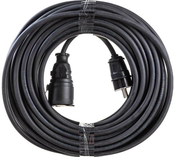 Изображение товара Удлинитель силовой шнур энаргит КГ 32,5 - 1 розетка, 30 метров, ip 44, вилка и штепсель, КГ325-30-1-44