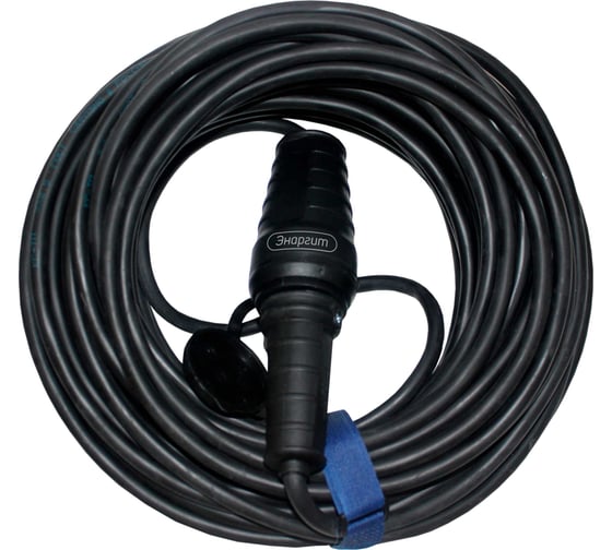 Изображение товара Силовой удлинитель-шнур энаргит КГ 3*2,5 1 розетка, 30 метров, ip 44, вилка и штепсель КГ325-30-1-44