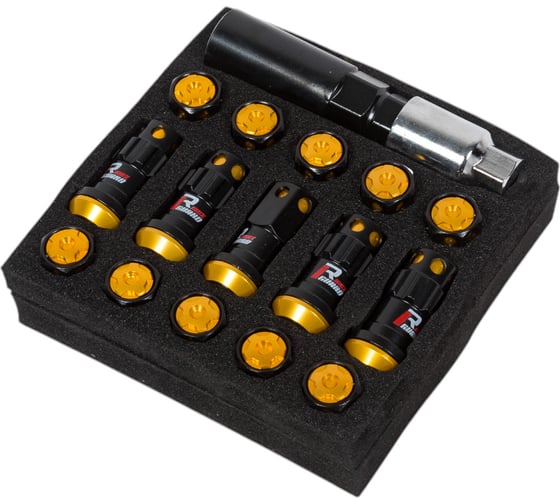 Изображение товара Комплект гаек М12x1.25 Чёрный/Золотой STARLEKS kk911944RCN(16/4/3)GD