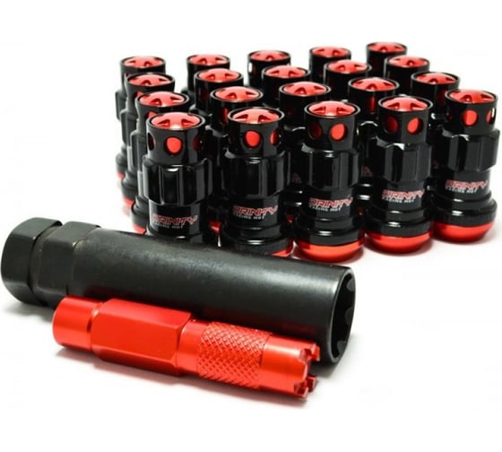 Изображение товара Комплект гаек М12x1.25 Чёрный/Красный STARLEKS kk911944RCN(16/4/3)RD