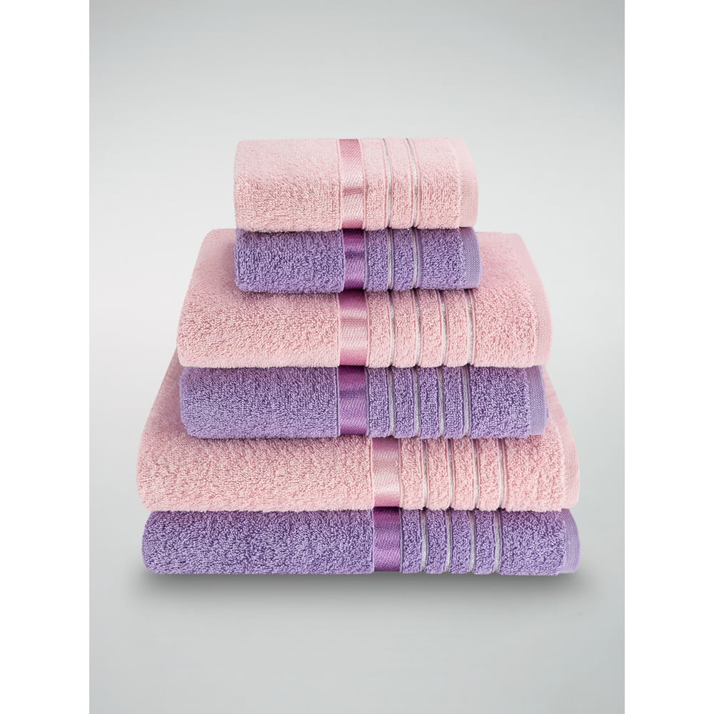 Изображение товара Полотенца махровые DIANA Эваланж Сирень/Розовый 6 шт