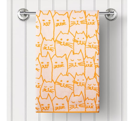 Изображение товара Полотенце Guten Morgen Ткань махровая, Киттенз, Цвет: Оранж (30x50 см) ПМДКитОранж-30-50