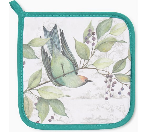 Изображение товара Прихватка Этель "Птицы" 19x19 саржа, 100% хлопок, ватин 250 г/м2 9892098