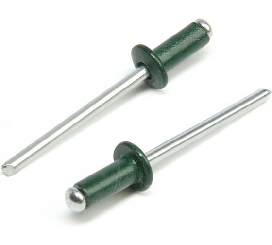 Изображение товара Заклёпки вытяжные ТУНДРА krep, алюминий-сталь, 4x10 мм, темно-зеленые, 50 шт. 9624158
