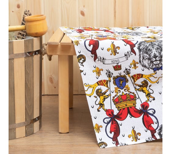 Изображение товара Простыня банная Этель "Настоящий мужчина" 150x180 см, вафля 200 г/м2, 100% хлопок 5928243