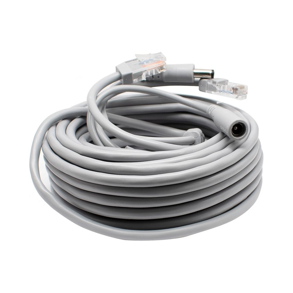 Изображение товара Патч-корд комбинированный OXION с кабелем питанием 10 м, серый, OX-PCPS10M-GR