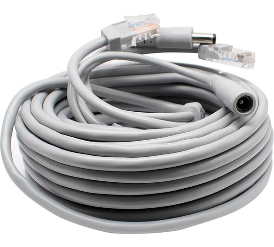 Изображение товара Патч-корд комбинированный OXION с кабелем питанием 10 м, серый, OX-PCPS10M-GR