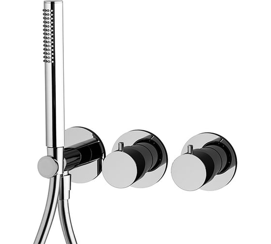 Изображение товара Термостатический встраиваемый смеситель для душа Fima Carlo Frattini, на 2 источника с ручным душем, внешняя часть, хром глянцевый F3149WX9CR