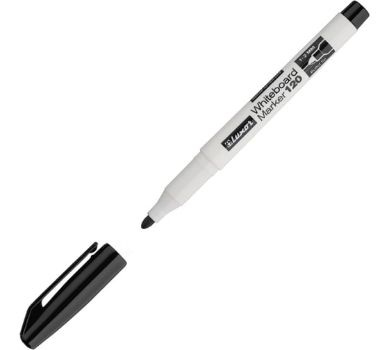 Изображение товара Маркер для белых досок 120 черный пулевидный 1-2мм 12 шт Luxor 3641