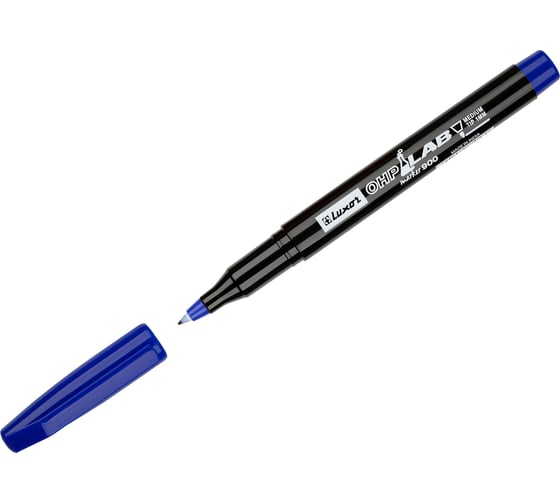 Изображение товара Маркер перманентный лабораторный OHP 910 синий пулевидный 07мм 12 шт Luxor 3282 L