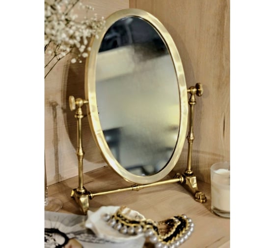 Изображение товара Зеркало настольное косметическое овальное Covali SH-6188G