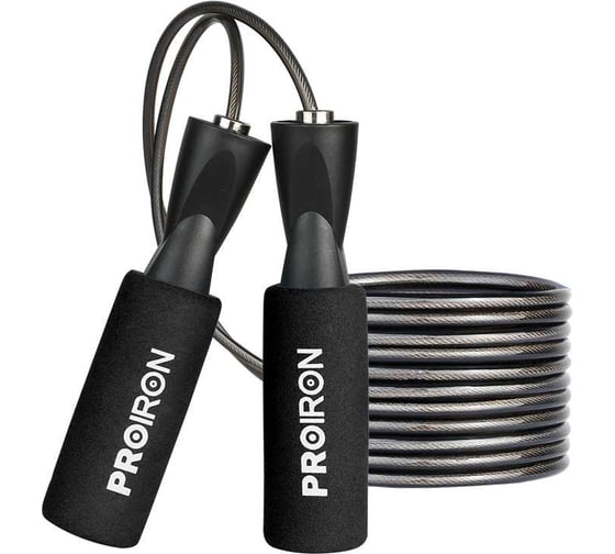 Изображение товара Скакалка спортивная PROIRON мягкая ручка, черная СТС034