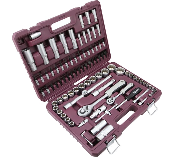 Изображение товара Универсальный набор инструмента THORVIK TS094/12 1/4, 1/2DR с торцевыми 12-гранными головками, 94 предмета 054010