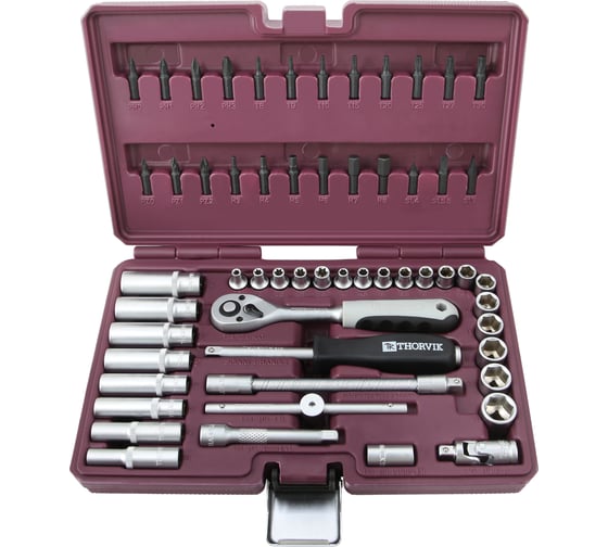 Изображение товара Набор инструмента THORVIK TS057 1/4DR, 57 предметов 054003