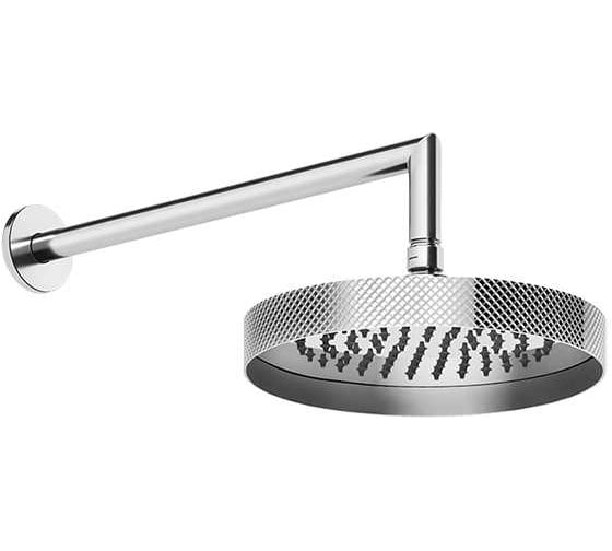Изображение товара Верхний душ Gessi Anello Ø218 мм, шарнирный, настенный, держатель 343 мм, цвет хром 63448.031