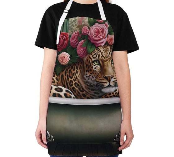 Изображение товара Фартук кухонный JoyArty "Леопард в ванне", универсальный размер для женщин и мужчин ap_429938