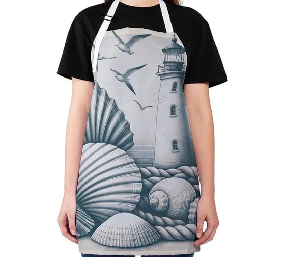 Изображение товара Фартук кухонный JoyArty "Маяк в ракушках", универсальный размер для женщин и мужчин ap_sd1106
