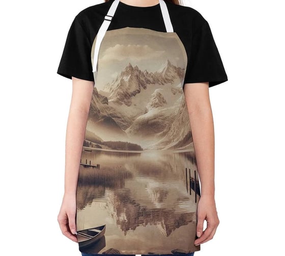 Изображение товара Фартук кухонный JoyArty "Горы в сепии", универсальный размер для женщин и мужчин ap_sd1048