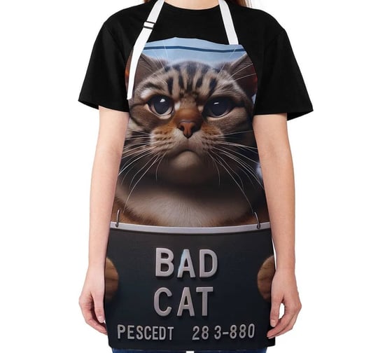 Изображение товара Фартук кухонный JoyArty "Плохой кот", универсальный размер для женщин и мужчин ap_429894