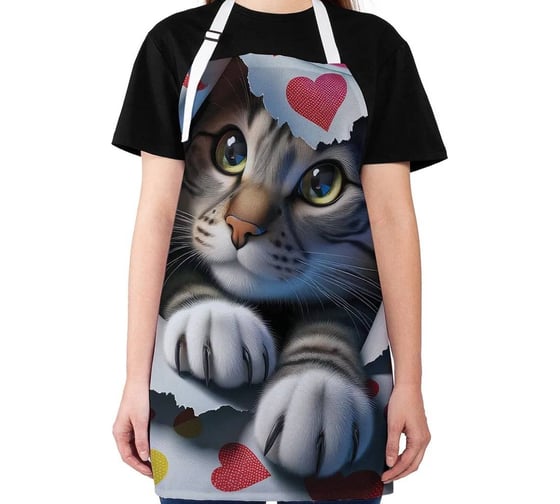 Изображение товара Фартук кухонный JoyArty "Подарочный кот", универсальный размер для женщин и мужчин ap_sd1086