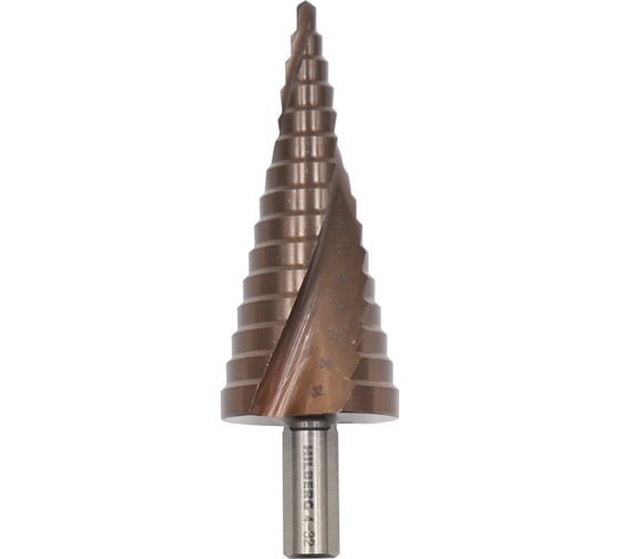 Изображение товара Сверло ступенчатое кобальтовое по металлу Hilberg 4-32 мм (15ступ) (Р6М5) HSS-COBALT, ST0432