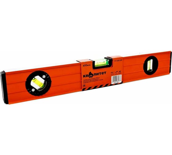 Изображение товара Уровень КВАЛИТЕТ алюминиевый, усиленный, 400 мм, 3 глазка УУ-400-3Ф 6620488