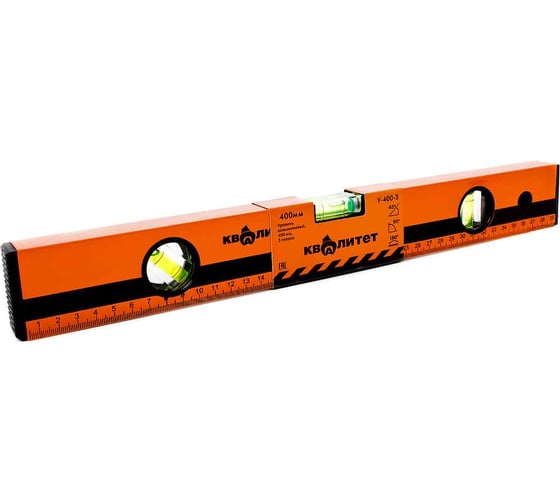 Изображение товара Уровень КВАЛИТЕТ алюминиевый, 400 мм, 3 глазка У-400-3 6620480