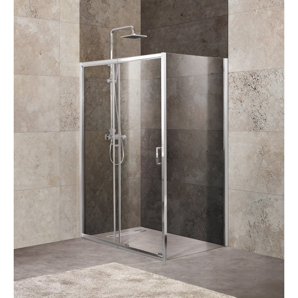 Изображение товара Душевой уголок BelBagno UNIQUE-AH-1-100/115-90-C-Cr с регулируемой шириной и прозрачным стеклом