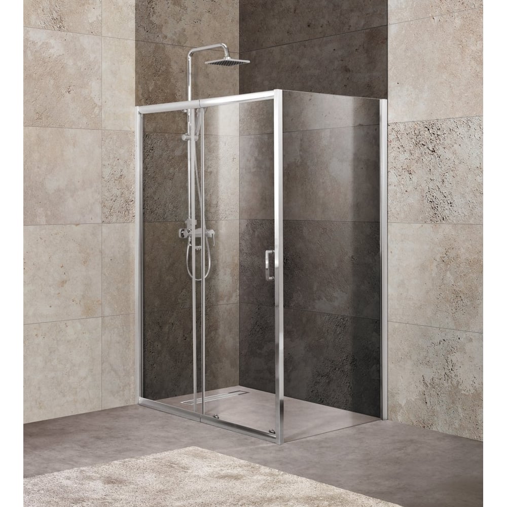 Изображение товара Душевой уголок BelBagno UNIQUE-AH-1-100/115-80-C-Cr с регулировкой ширины, прозрачное стекло