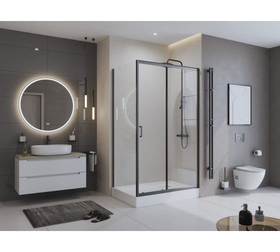 Изображение товара Душевой уголок BelBagno UNO-195-AH-1-120/80-C-NERO