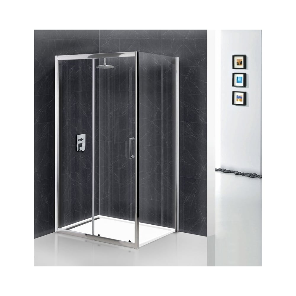 Изображение товара Душевой уголок BelBagno UNO-AH-1-120/100-C-Cr с регулируемой шириной и прозрачным стеклом