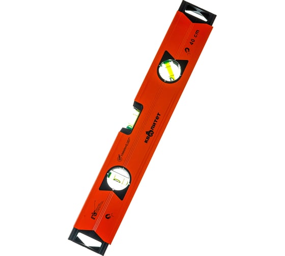 Изображение товара Уровень КВАЛИТЕТ алюминиевый, усиленный, магнитный, 400 мм, 2 глазка + 1 зеркальный УУ-400-3ФМ 6620496