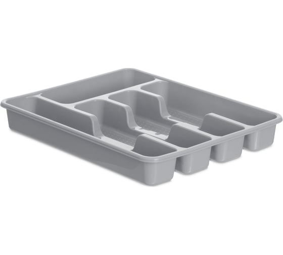 Изображение товара Лоток для столовых приборов серый 26.5x34x4.5см HOBBY LIFE HL0411200GR