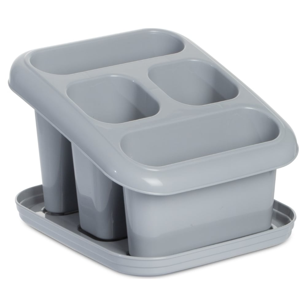 Изображение товара Подставка для столовых приборов серого цвета 16x17.5x12 см HOBBY LIFE HL041201GR