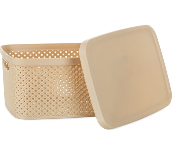 Изображение товара Ящик для хранения DIAMOND латте 3.5л с крышкой HOBBY LIFE HL041259L