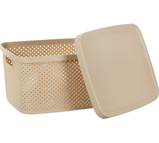 Изображение товара Ящик для хранения DIAMOND латте 7л с крышкой HOBBY LIFE HL041260L