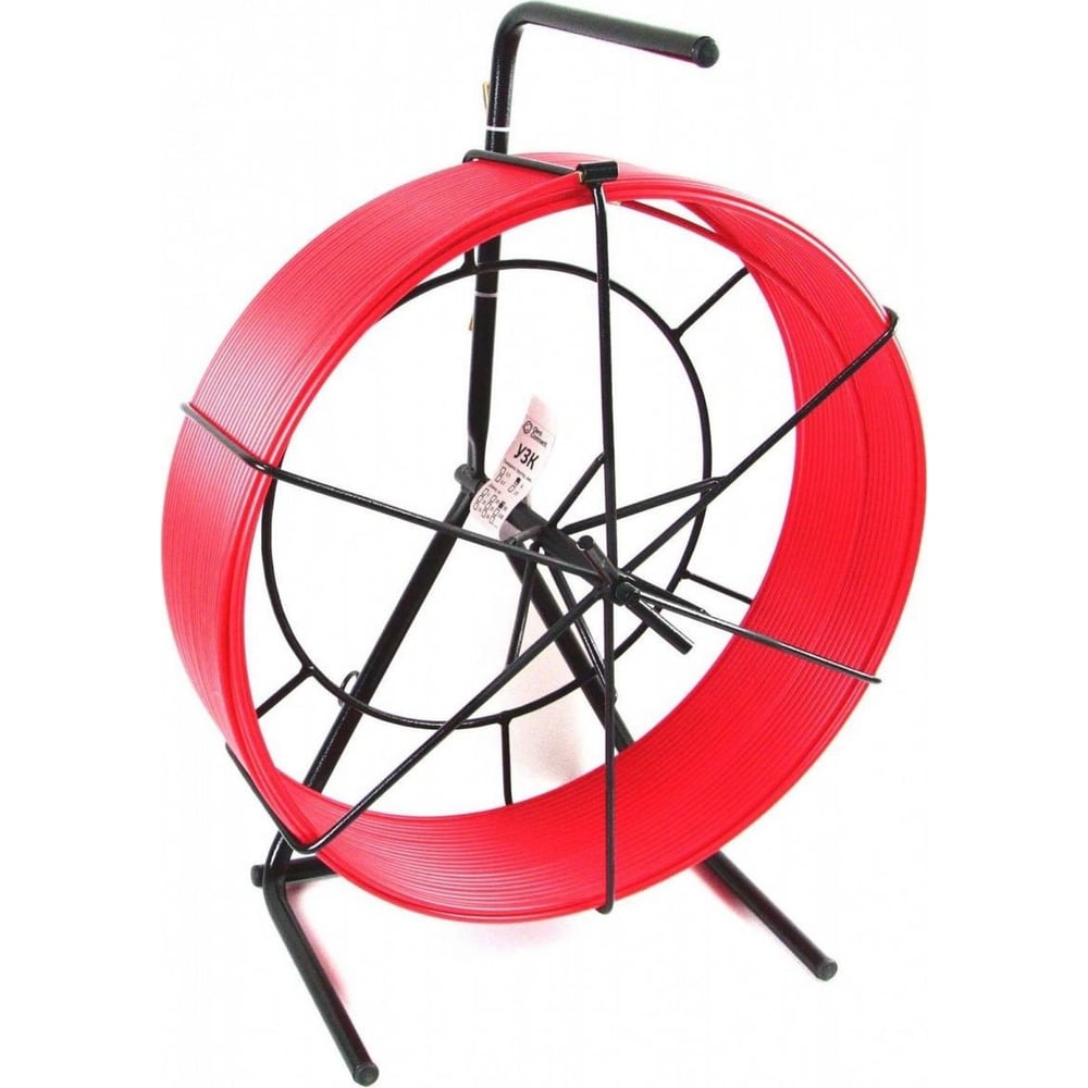 Изображение товара Протяжка для кабеля УЗК OlmiOn стальной 6мм в напольной кассете 30м