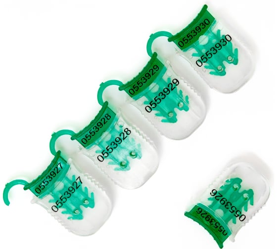 Изображение товара Пломба защелка ООО Пломба.Ру номерная кпп-3-2001, цвет зеленый, 100 шт. в уп 41690