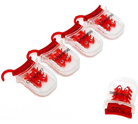 Изображение товара Пломба защелка ООО Пломба.Ру номерная кпп-3-2001, цвет красный, 100 шт. в уп 41691